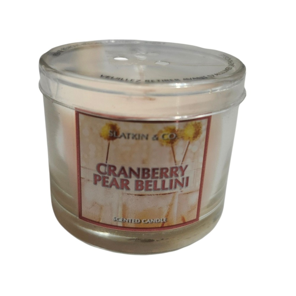 Slatkin & Co Cranberry Pear Bellini Scented Candle 1.3oz Discontinued Rare